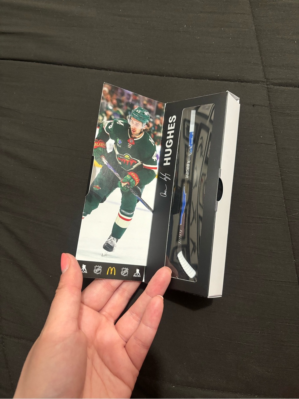 Quinn Hughes Minnesota Wild NHL/McDonalds Mini Stick (2026)